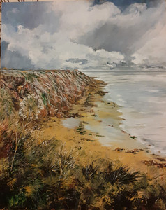 Maggie, Stormy skies in Filey, acrylic & oils.jpg